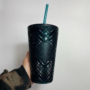 Starbucks Dark Green jeweled grande Tumbler